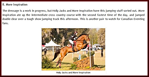 Holly Jacks and More Inspiration 2nd Place win at Red Hills 2013 